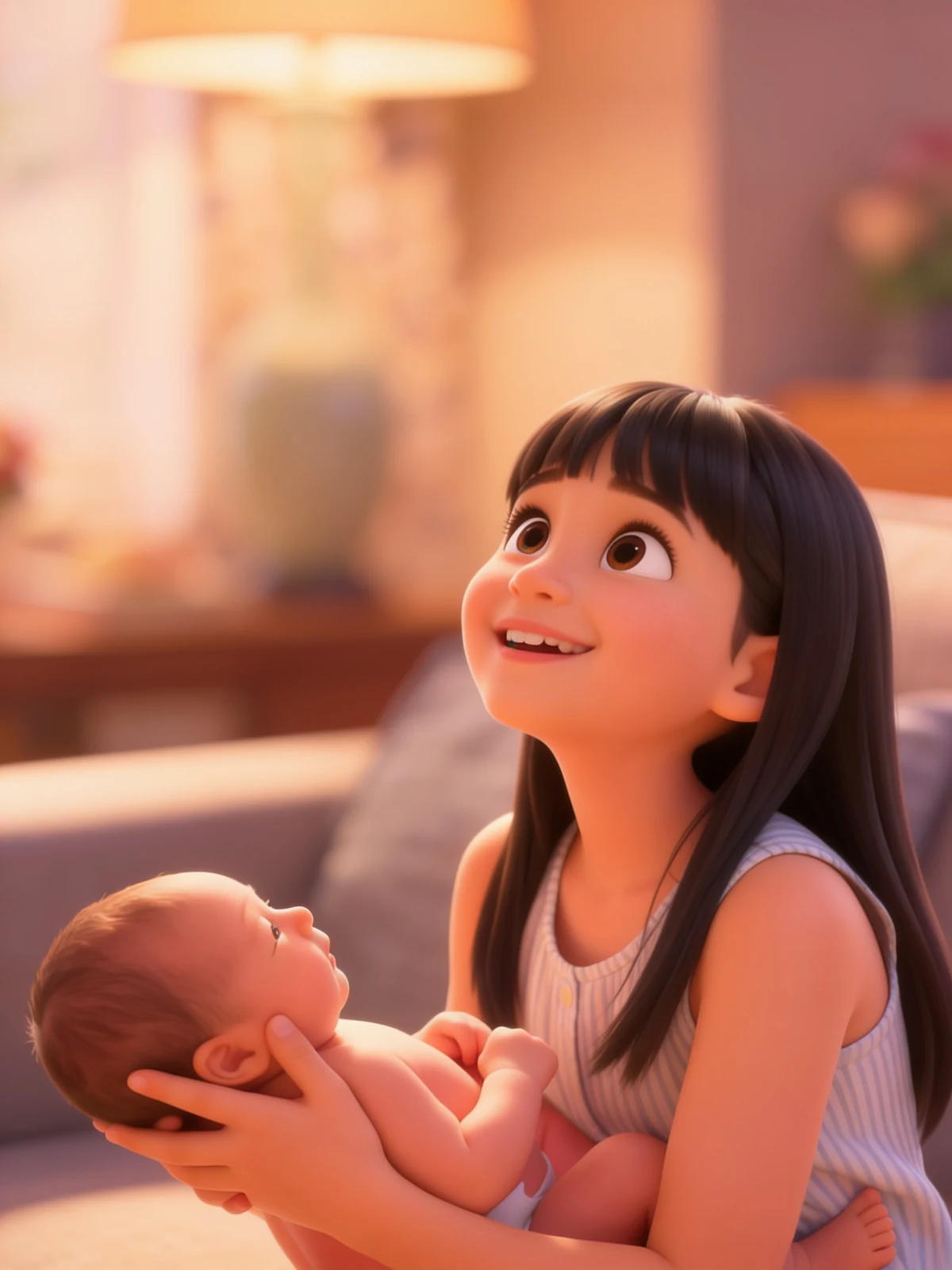 אותו ילד/ה כדמות מאוירת בסיפור אח או אחות חדשים